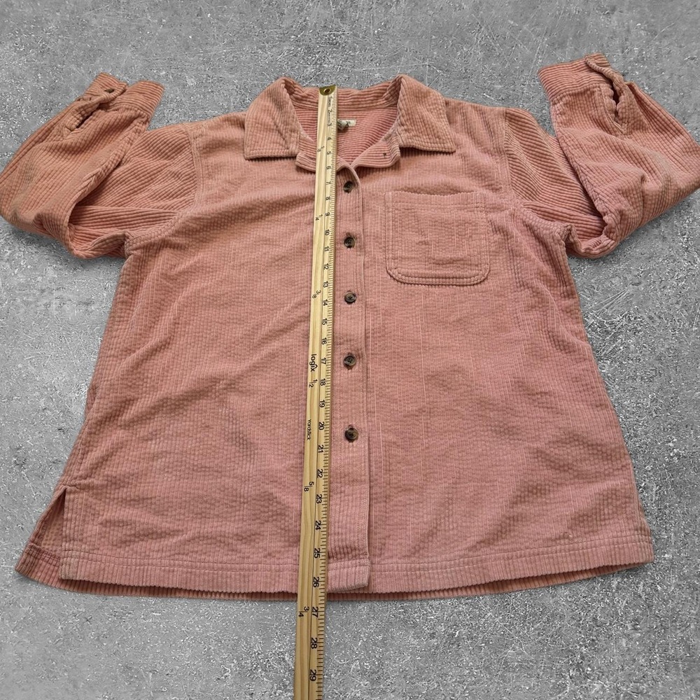 LL Bean Pink Corduroy Shirt Jacket Womens Medium Pet M 267370 Preppy Workwear - Picture 5 of 6